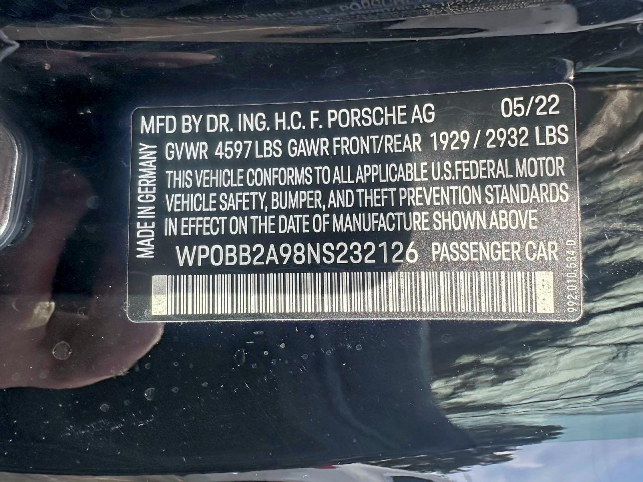 PORSCHE 911 TARGA 4S