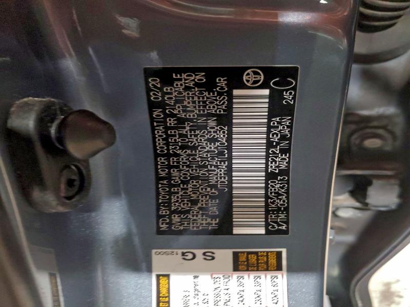 2020 TOYOTA COROLLA LE #3304670970