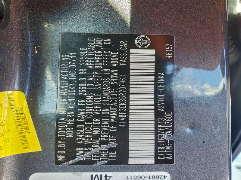 2011 TOYOTA CAMRY BASE #3315586781