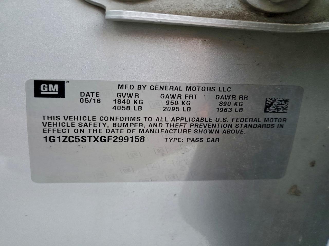 Lot #3311632230 2016 CHEVROLET MALIBU LS