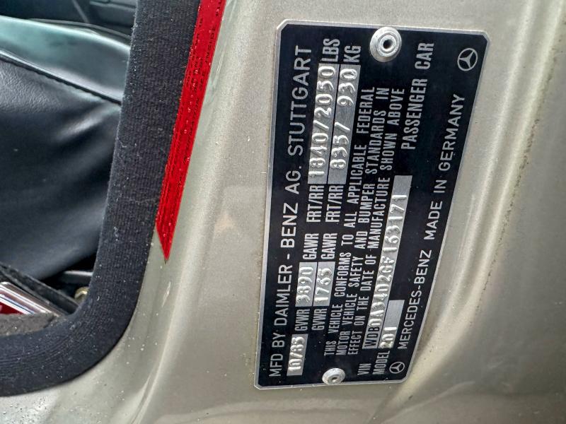 1986 MERCEDES-BENZ 190 E 2.3- #3310304979