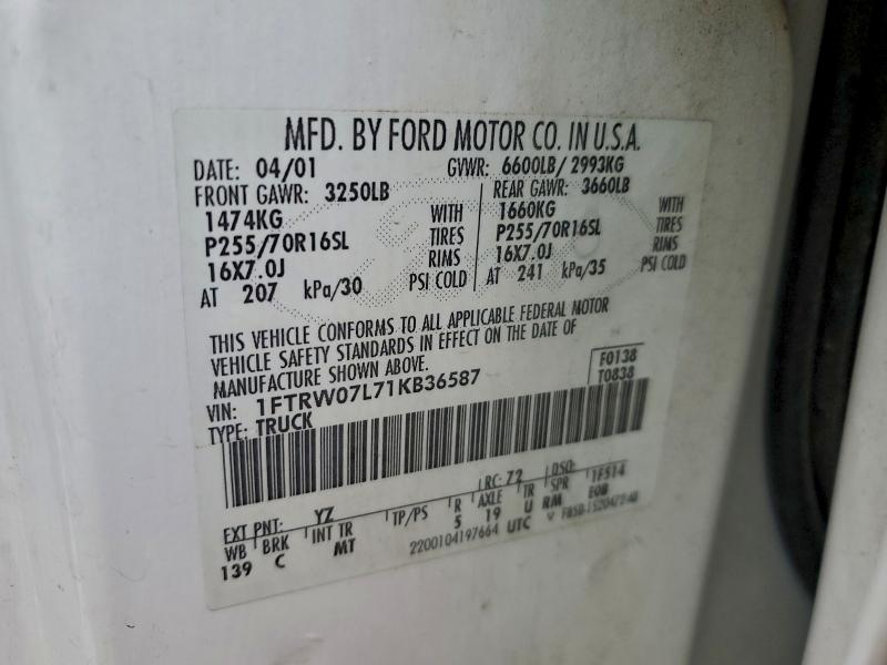 2001 FORD F150 SUPER #3315846176