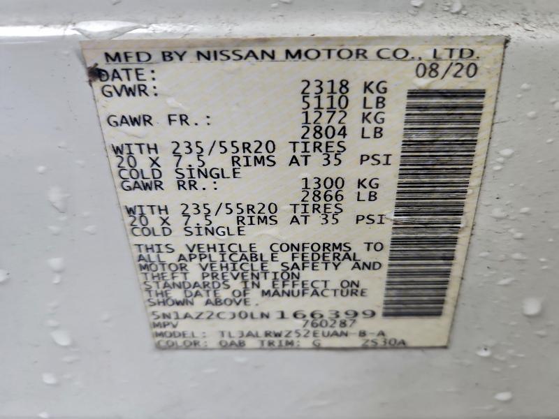 2020 NISSAN MURANO SL #3302842901