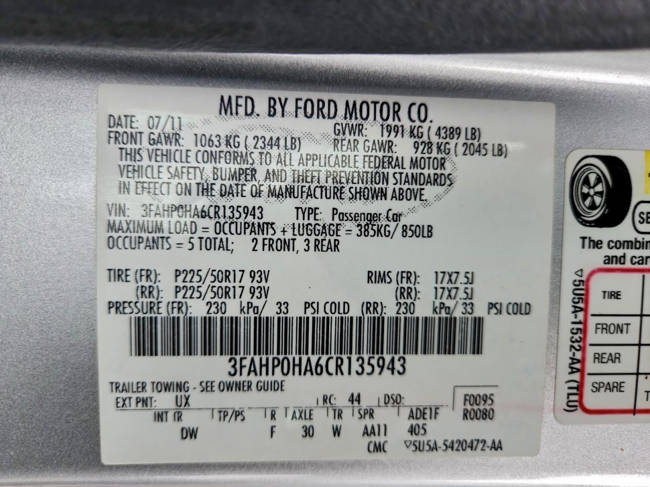 FORD FUSION SE