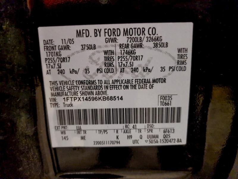 2006 FORD F150 #3304776959