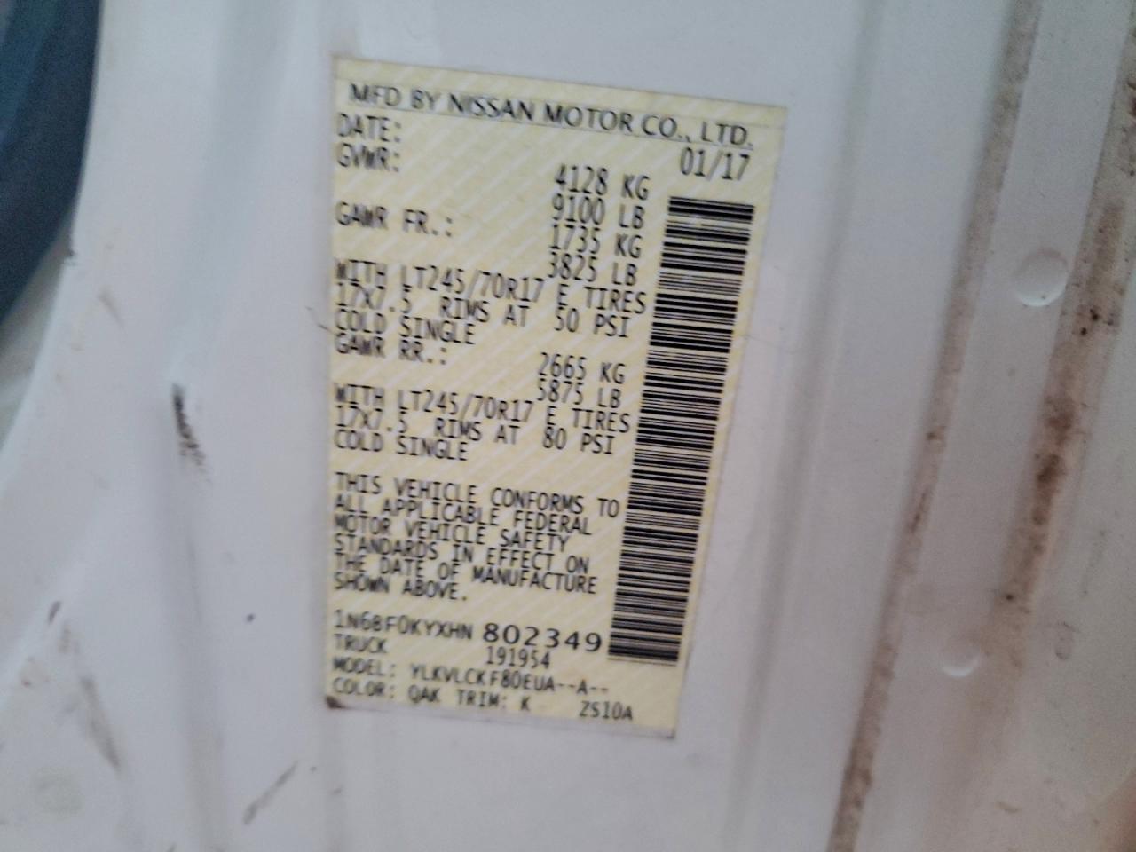 NISSAN NV1500 1500 S