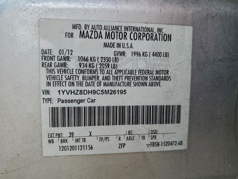 2012 MAZDA 6 I #3302860910