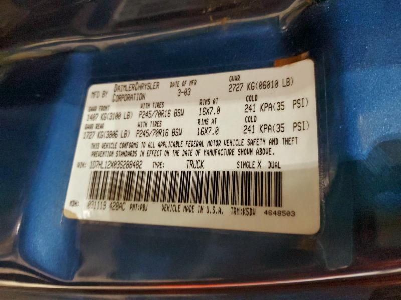 2003 DODGE DAKOTA SXT #3317778070