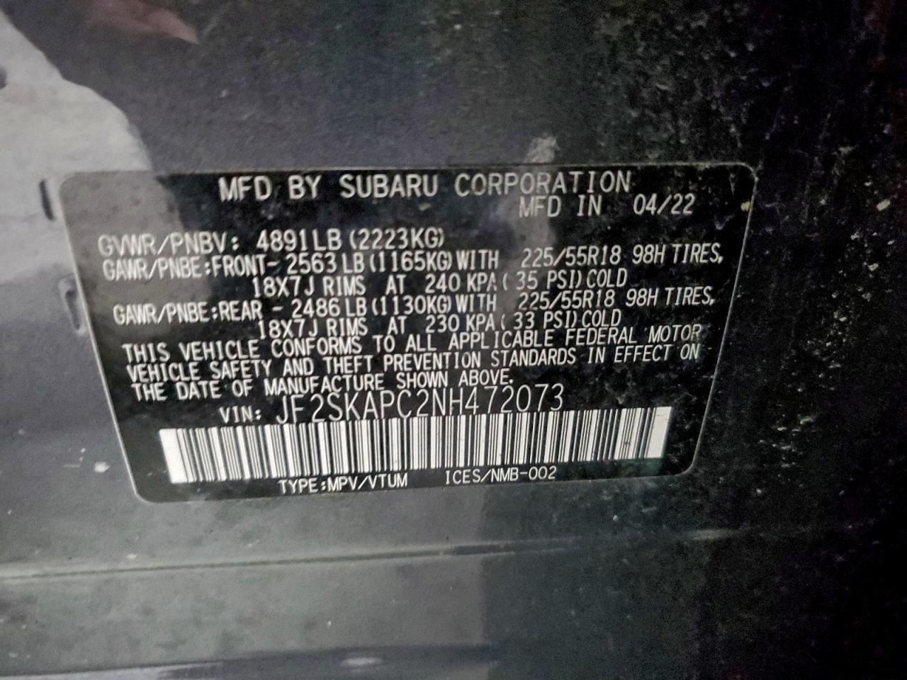 Lot #3316771457 2022 SUBARU FORESTER L