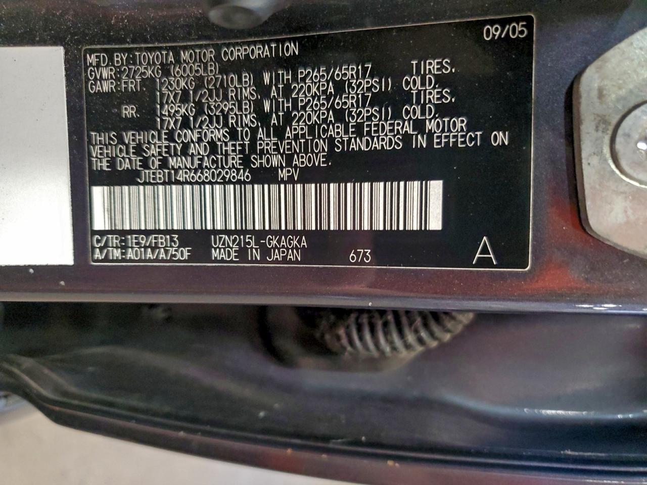 Lot #3302804902 2006 TOYOTA 4RUNNER SR