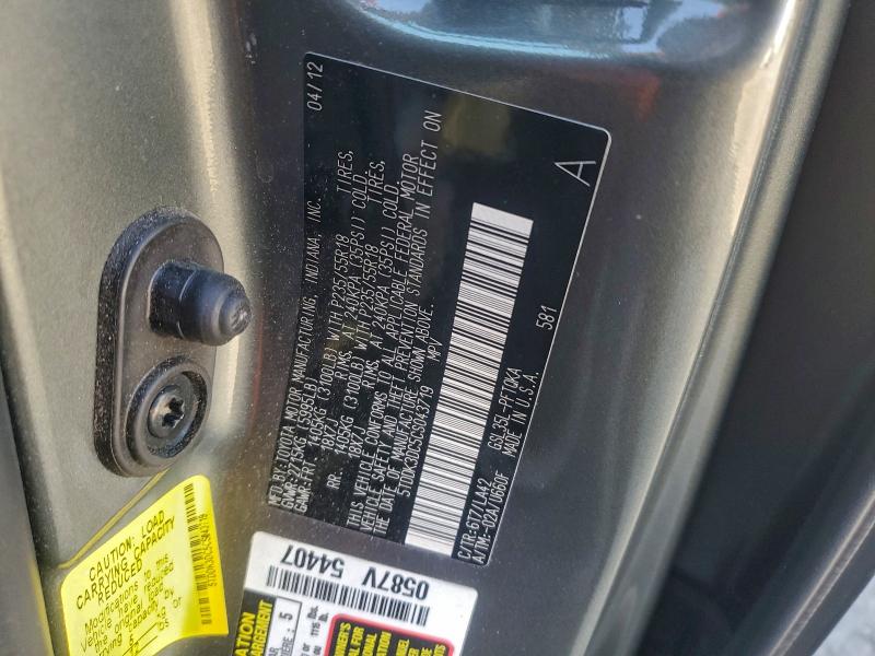 2012 TOYOTA SIENNA XLE #3302748029