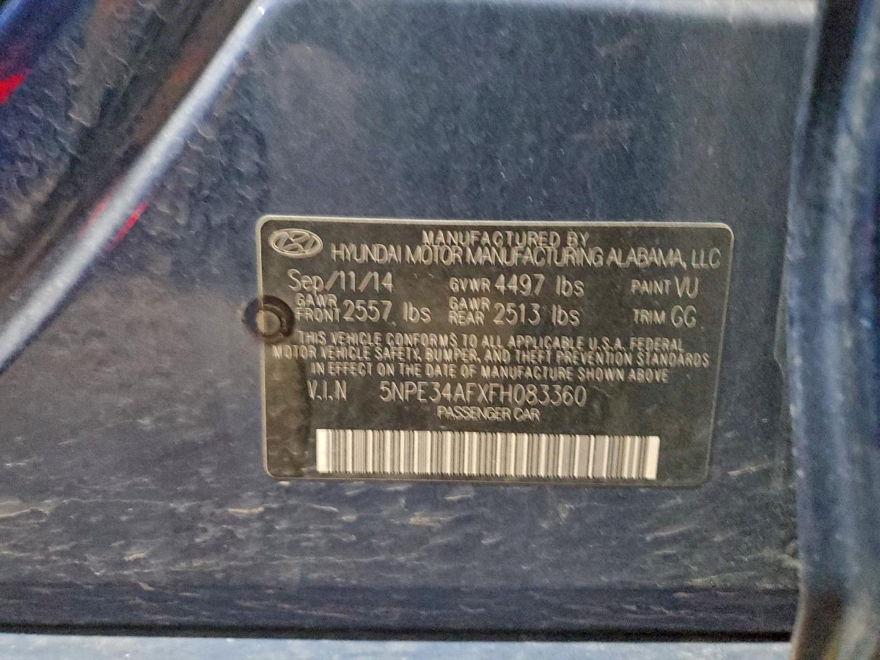 Lot #3310786965 2015 HYUNDAI SONATA SPO