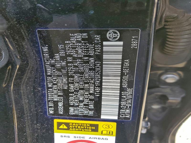 2016 TOYOTA CAMRY LE #3304670968