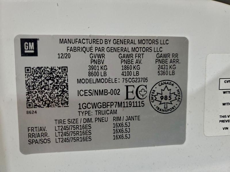 2021 CHEVROLET EXPRESS G2 #3304793318