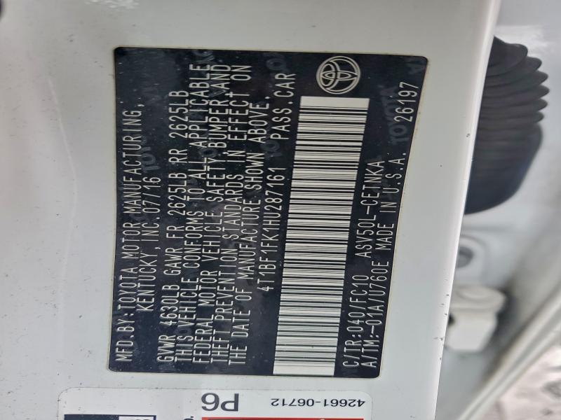 2017 TOYOTA CAMRY LE #3310393002