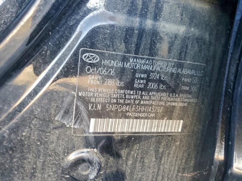 2017 HYUNDAI ELANTRA SE #3302909107