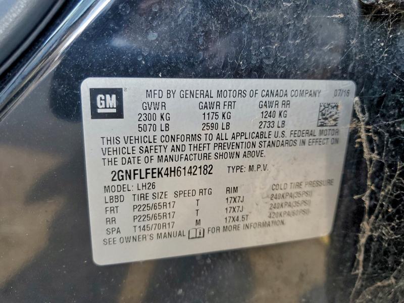 2017 CHEVROLET EQUINOX LT #3304610457