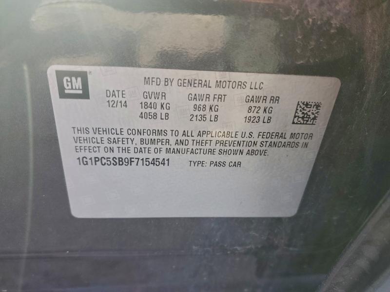 2015 CHEVROLET CRUZE LT #3310449311