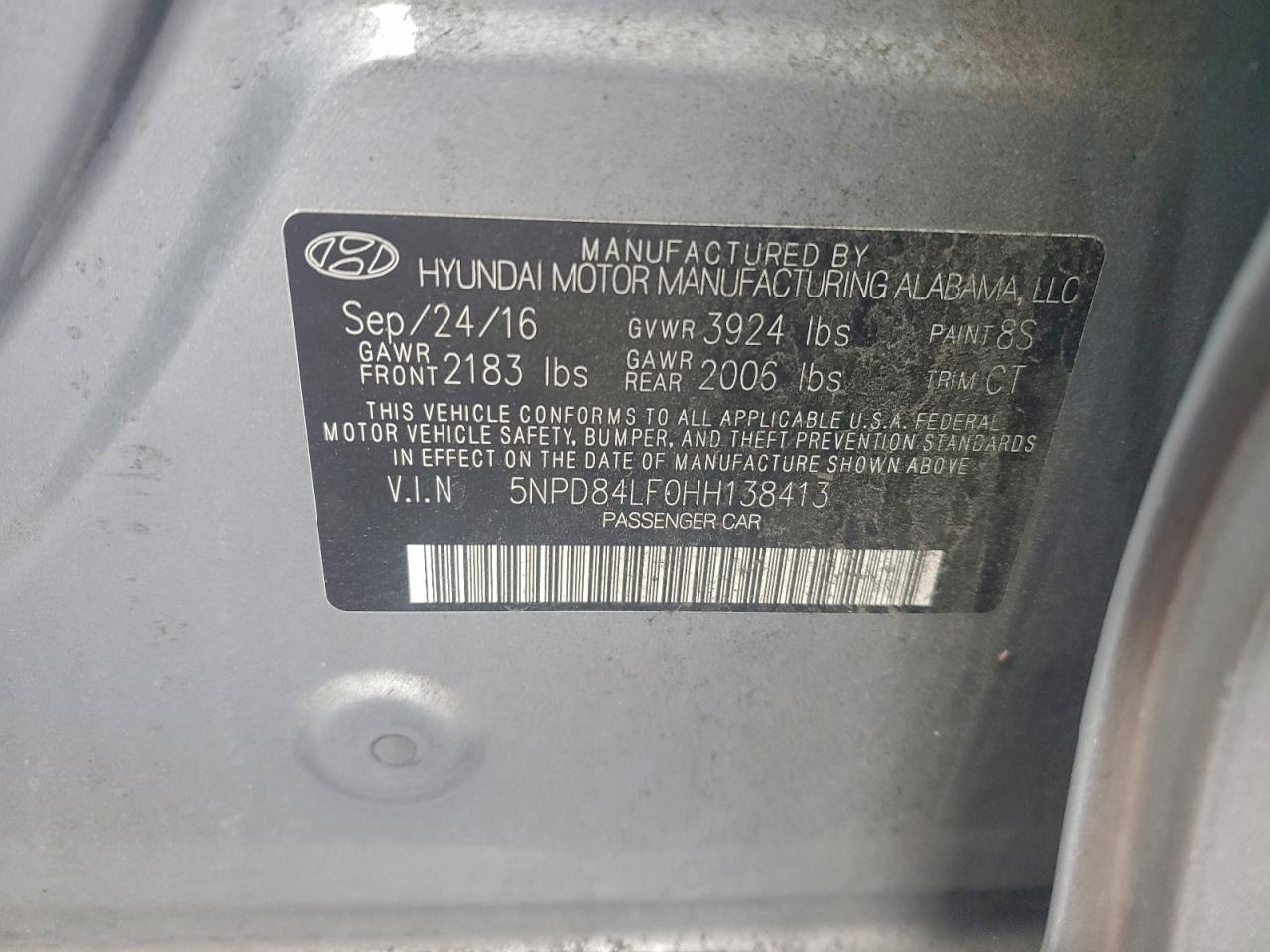 Lot #3317847910 2017 HYUNDAI ELANTRA SE