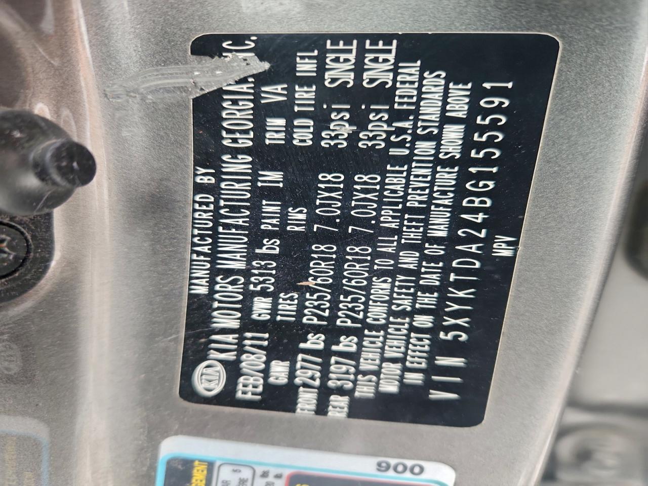 Lot #3308297157 2011 KIA SORENTO BA