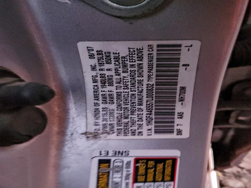 2007 HONDA CIVIC GX #3310600276