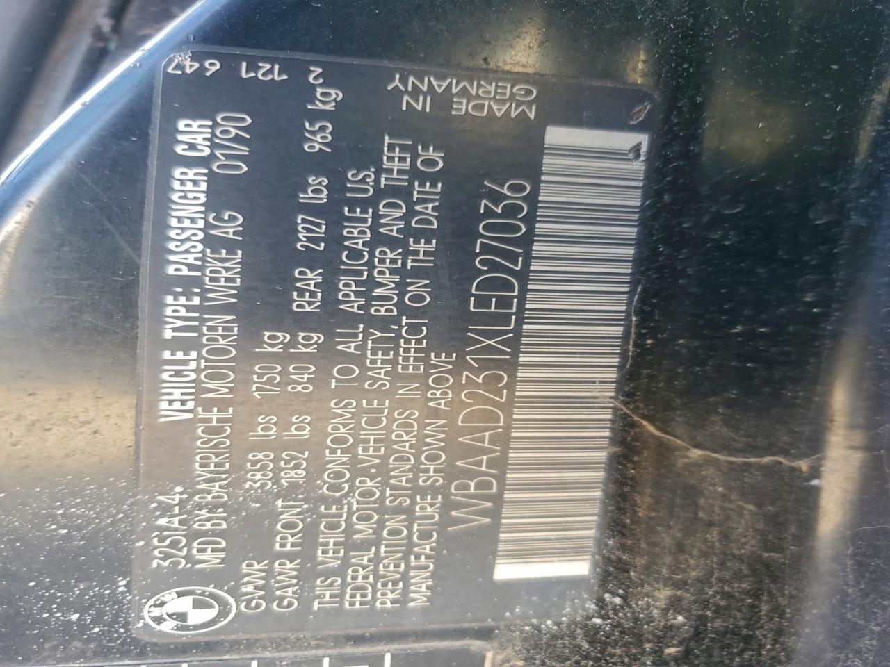 Lot #3305446073 1990 BMW 325 I AUTO