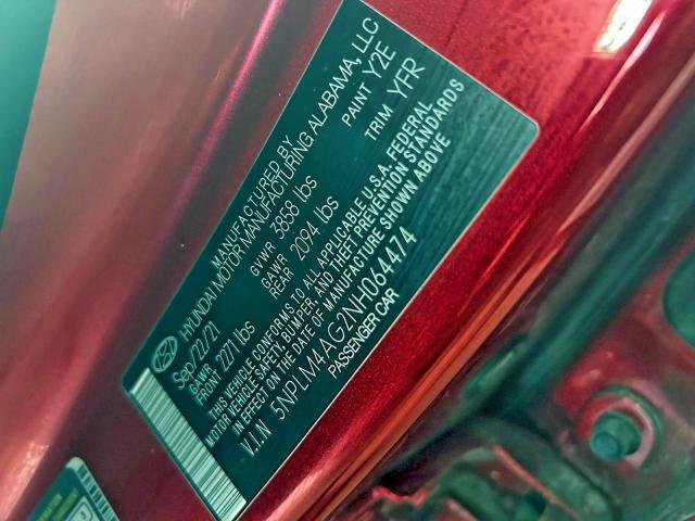 2022 HYUNDAI ELANTRA SE #3310409027