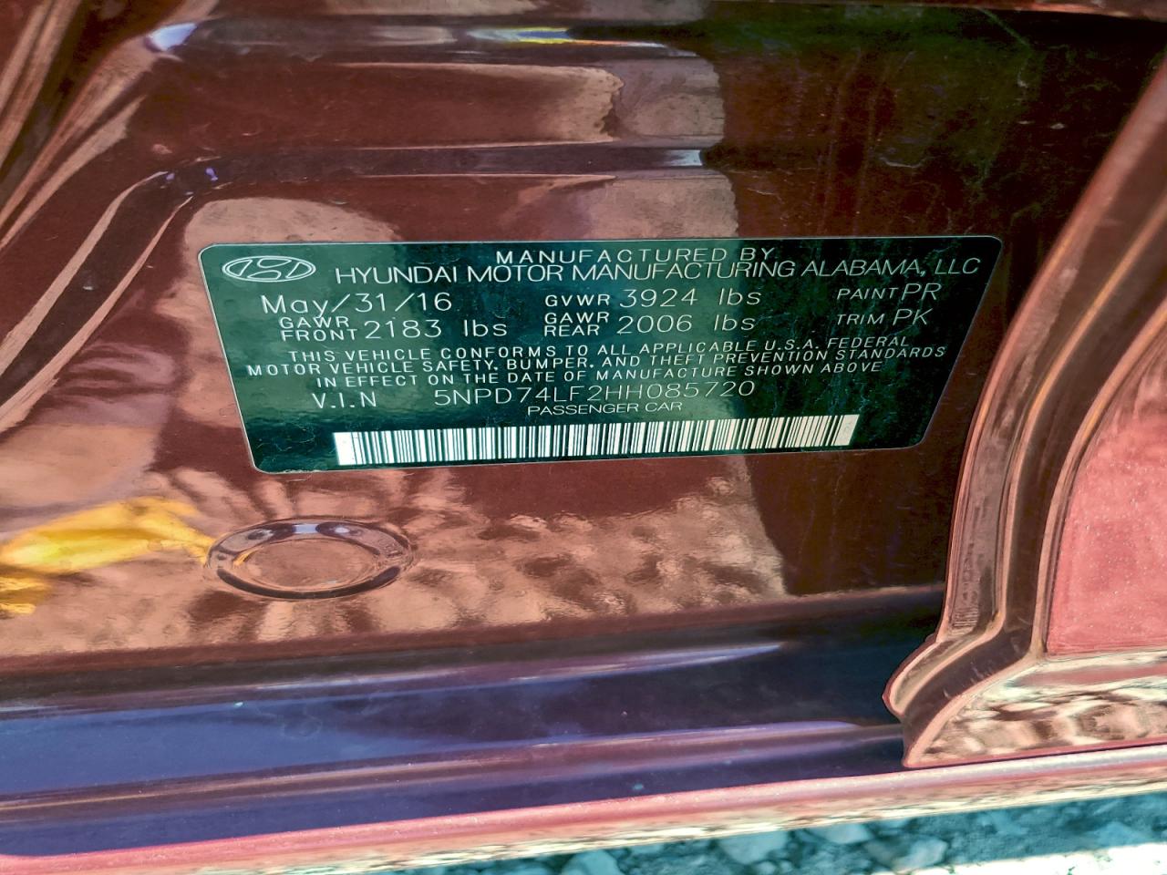 Lot #3301863984 2017 HYUNDAI ELANTRA SE