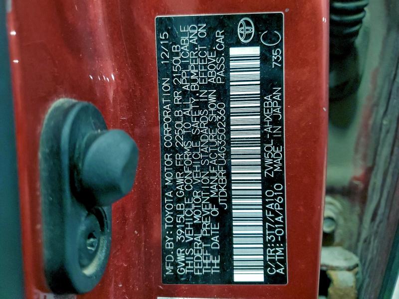 2016 TOYOTA PRIUS #3303705034