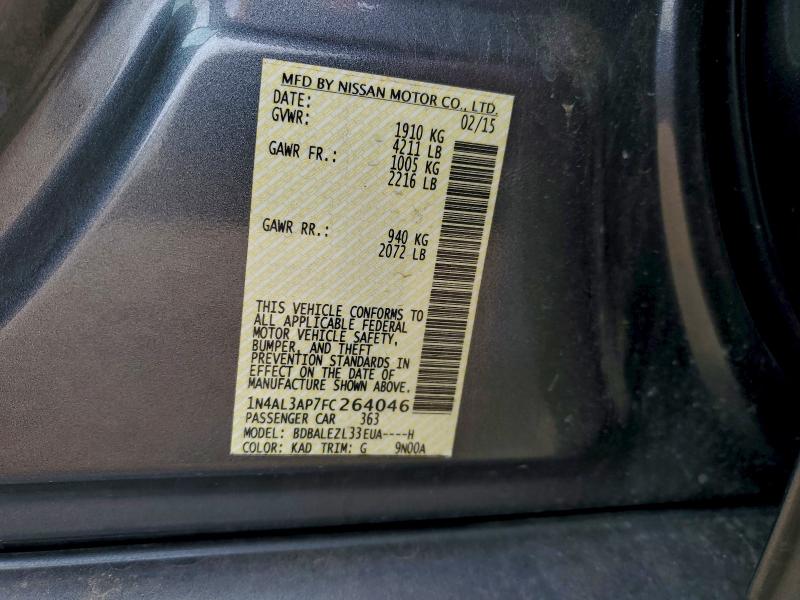 2015 NISSAN ALTIMA 2.5 #3305343304