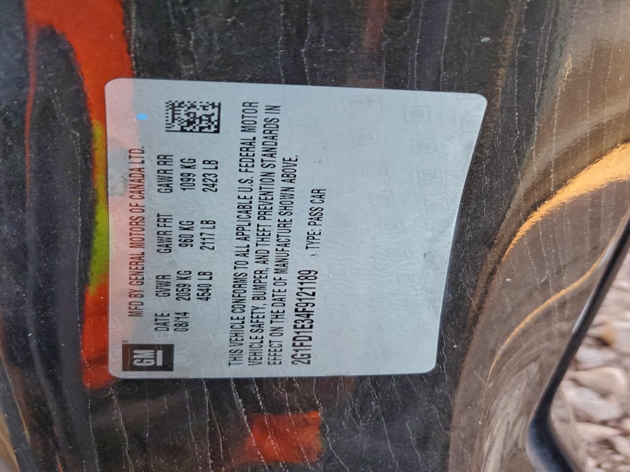 Lot #3311750752 2015 CHEVROLET CAMARO LT