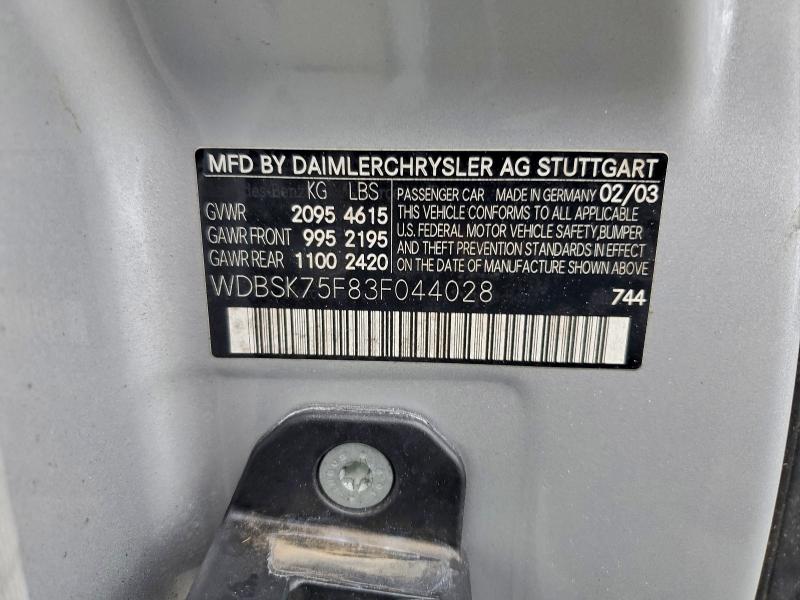 2003 MERCEDES-BENZ SL 500R #3316759398