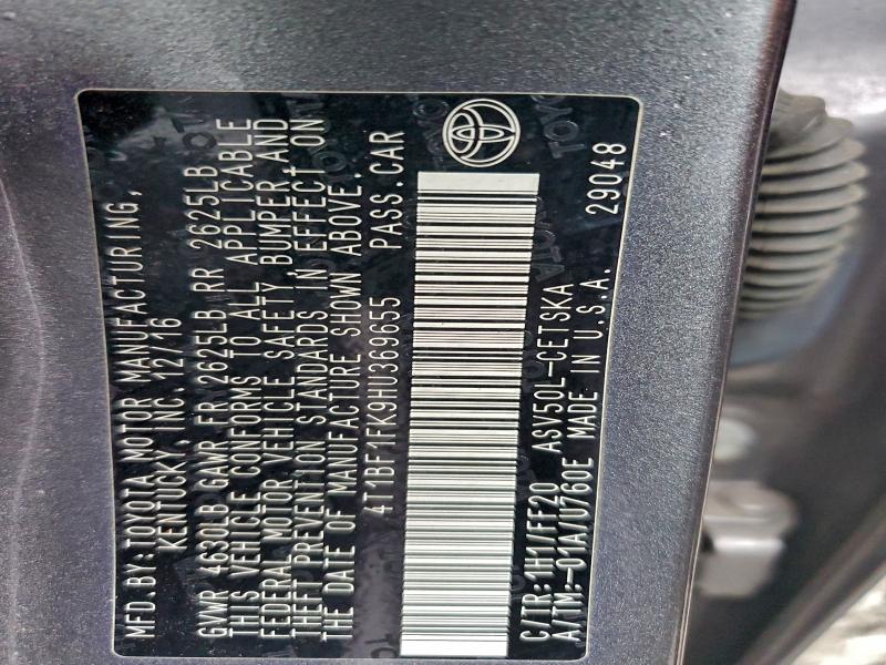 2017 TOYOTA CAMRY LE #3311701256