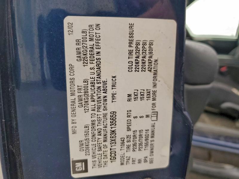 2003 CHEVROLET S TRUCK S1 #3312623195