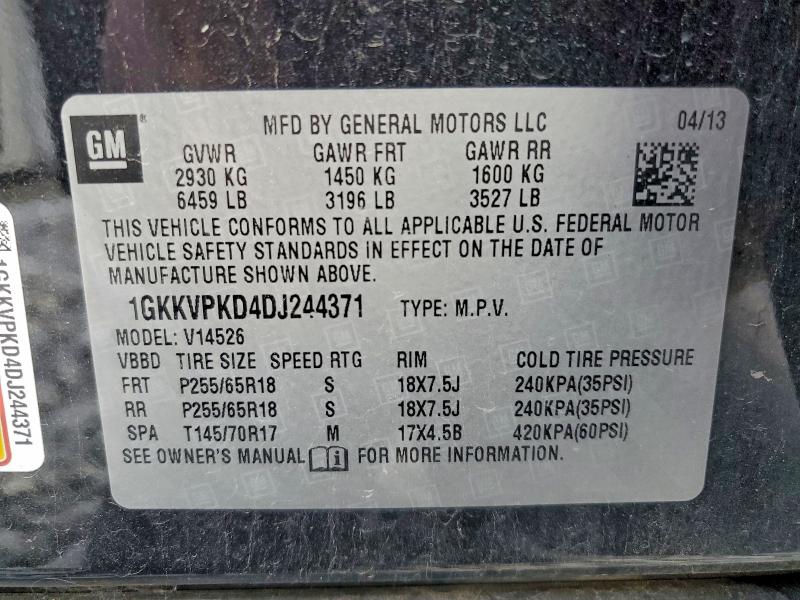 2013 GMC ACADIA SLE #3304012724