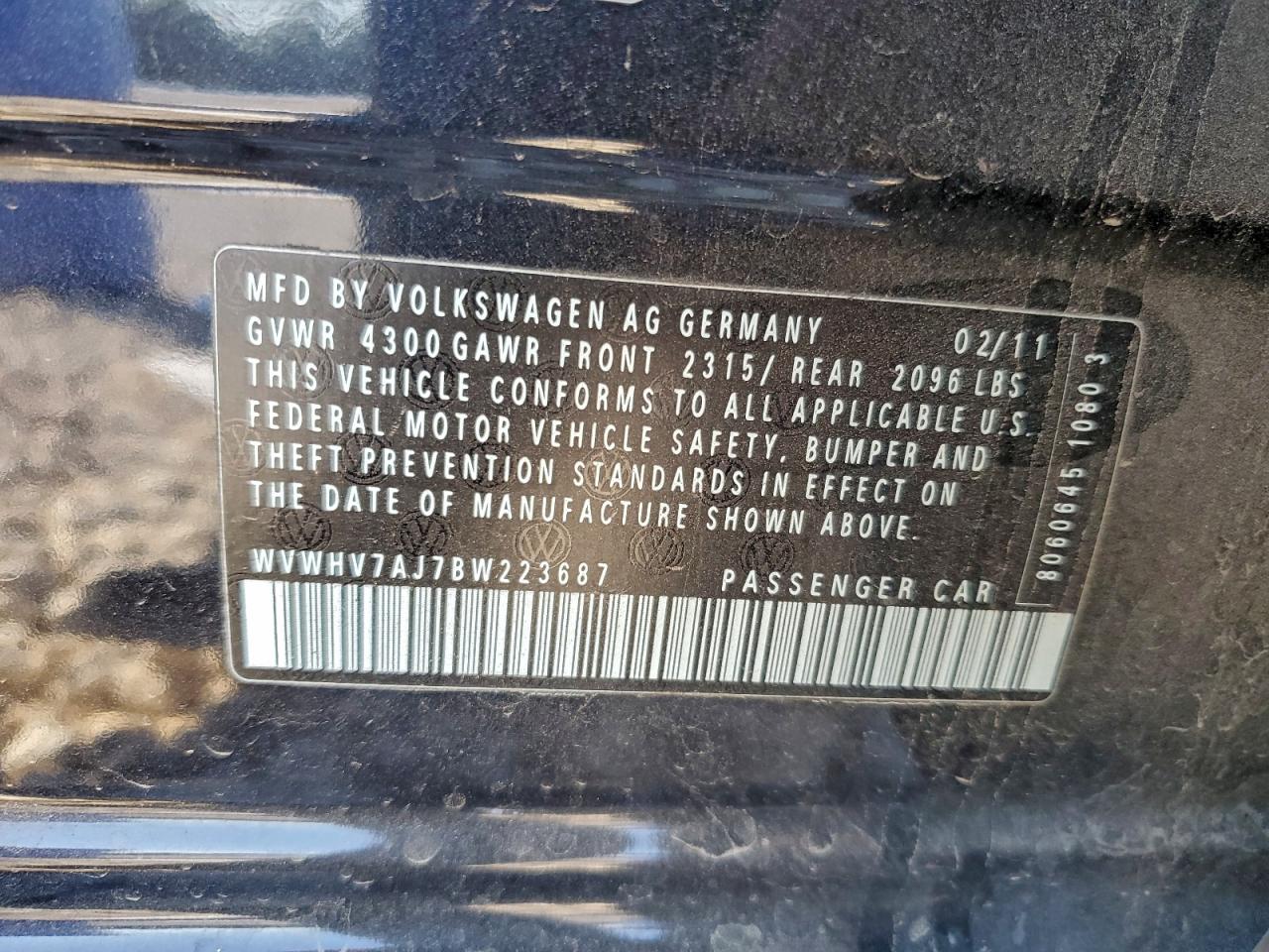 Lot #3311759736 2011 VOLKSWAGEN GTI