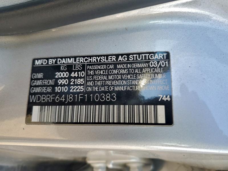 2001 MERCEDES-BENZ C 320 #3317793155