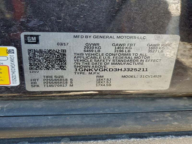 2017 CHEVROLET TRAVERSE L #3304563448