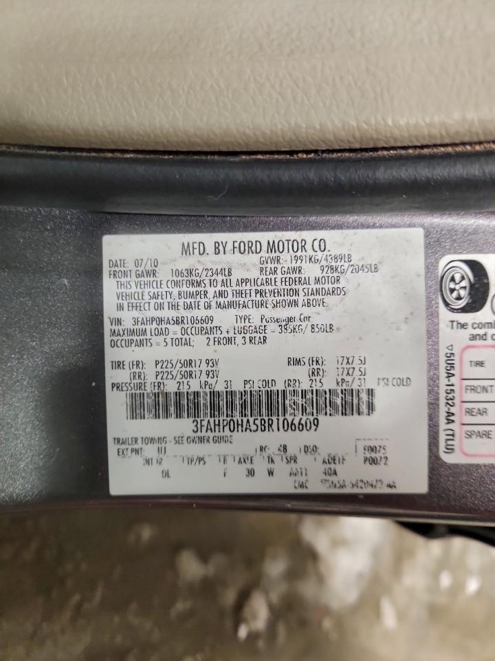 Lot #3309620618 2011 FORD FUSION SE