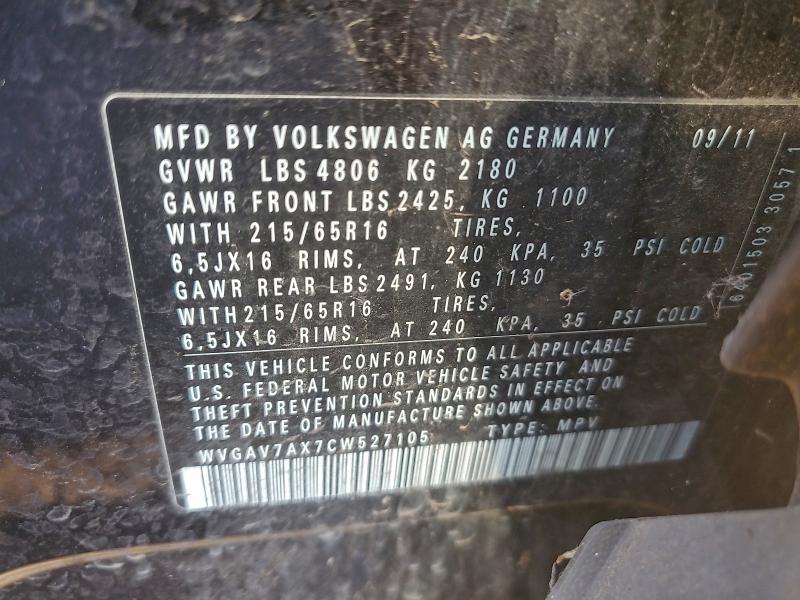 2012 VOLKSWAGEN TIGUAN S #3303021607