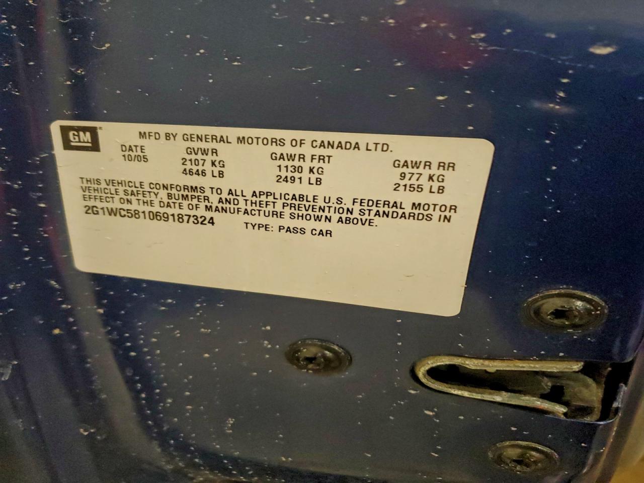 Lot #3310435308 2006 CHEVROLET IMPALA LT