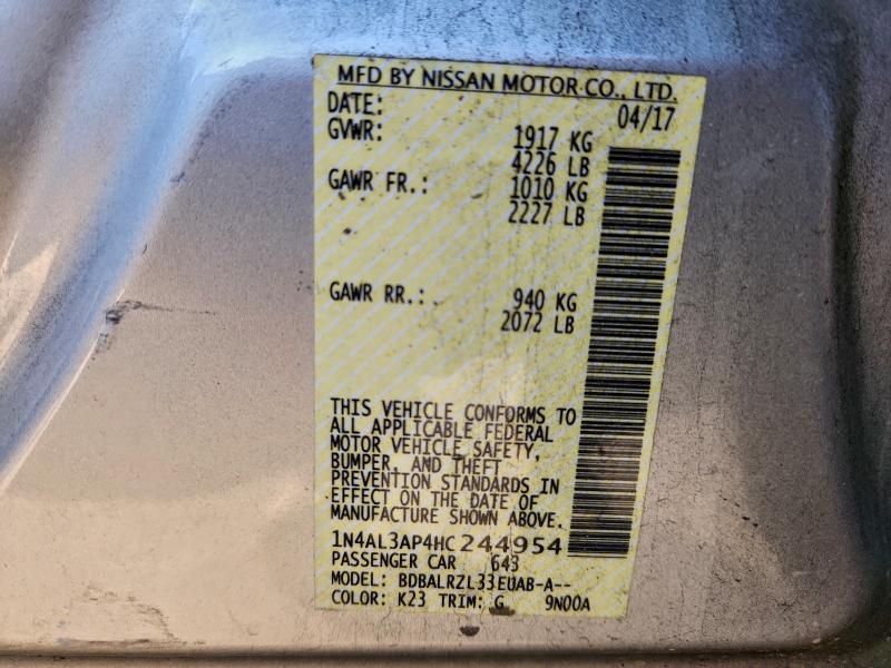 2017 NISSAN ALTIMA 2.5 #3303716421