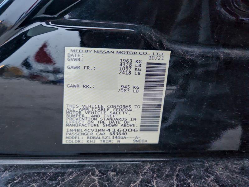 2021 NISSAN ALTIMA SR #3309494554