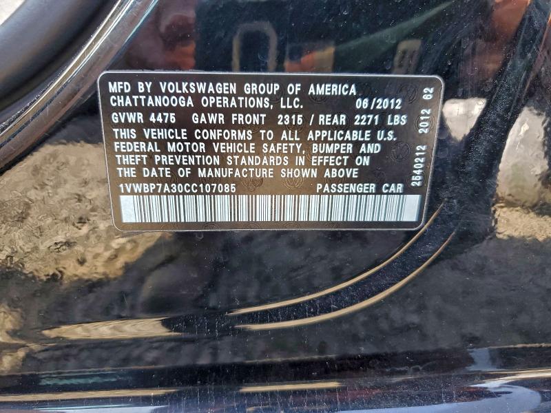 2012 VOLKSWAGEN PASSAT SE #3310347981