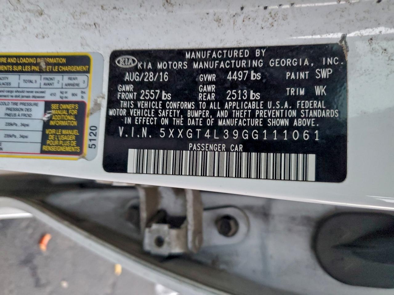 Lot #3309649929 2016 KIA OPTIMA LX