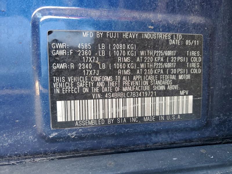 2011 SUBARU OUTBACK 2. #3312425620