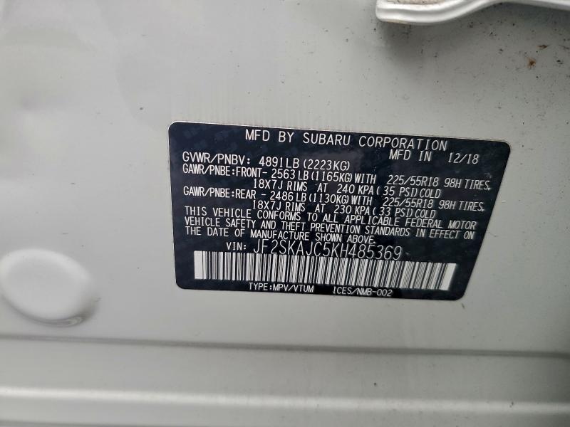 2019 SUBARU FORESTER S #3310526067