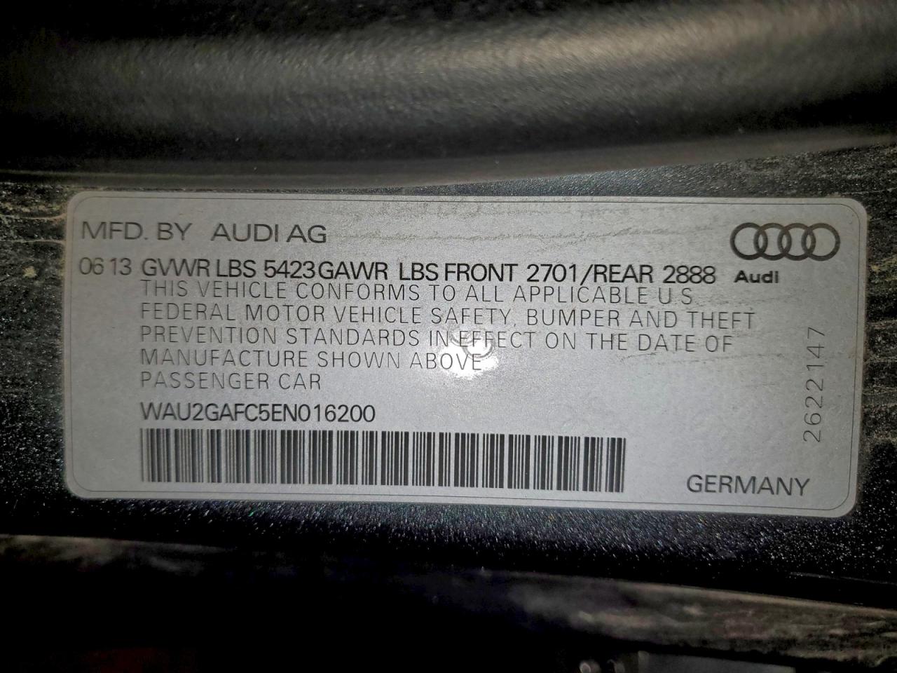 Lot #3319435663 2014 AUDI A7 PRESTIG