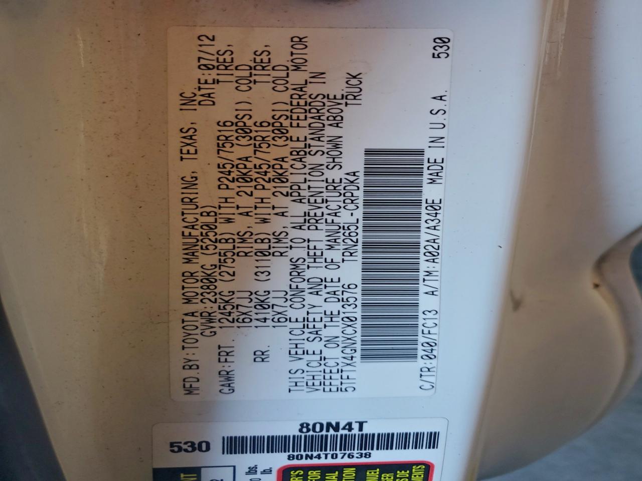 TOYOTA TACOMA PRERUNNER ACCESS CAB