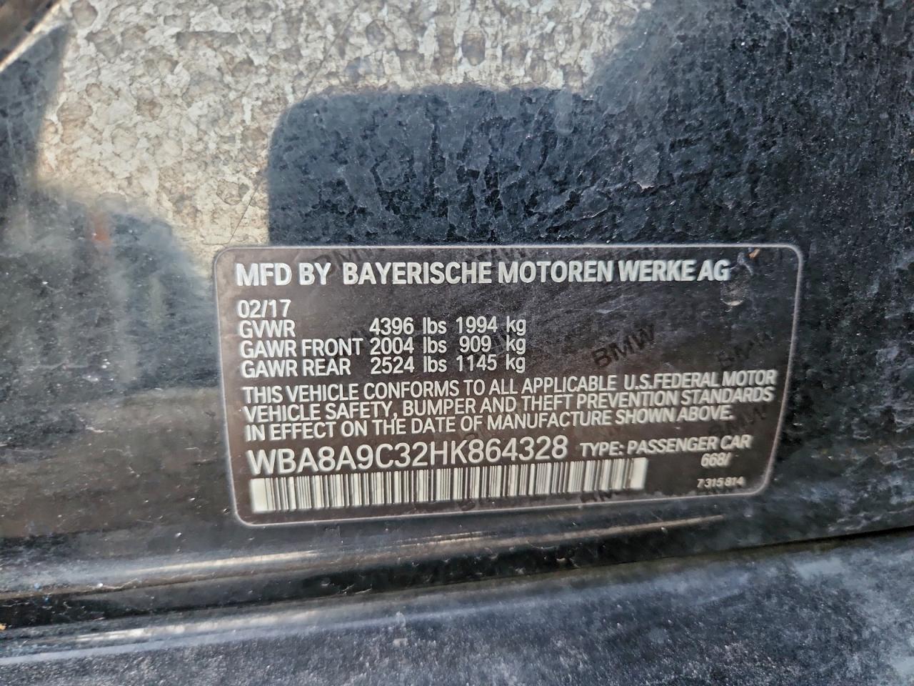 Lot #3316756408 2017 BMW 320 I